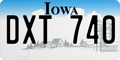 IA license plate DXT740