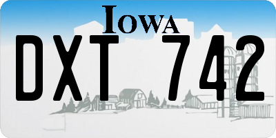 IA license plate DXT742