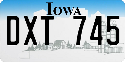 IA license plate DXT745