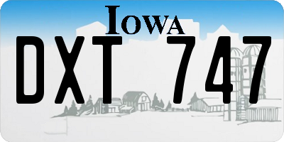 IA license plate DXT747