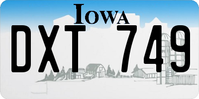 IA license plate DXT749