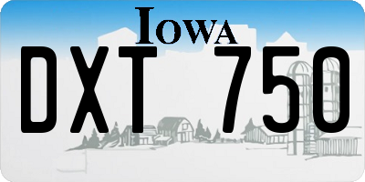 IA license plate DXT750