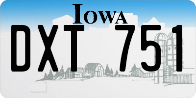 IA license plate DXT751