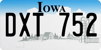 IA license plate DXT752