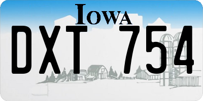 IA license plate DXT754