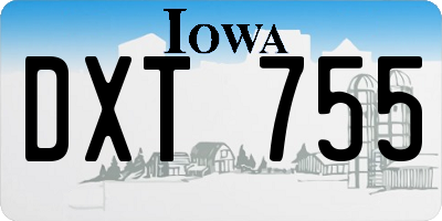 IA license plate DXT755