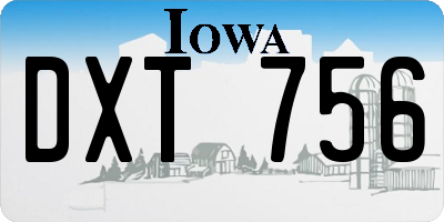 IA license plate DXT756