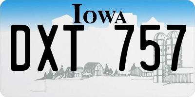 IA license plate DXT757