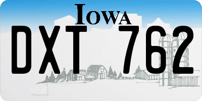 IA license plate DXT762