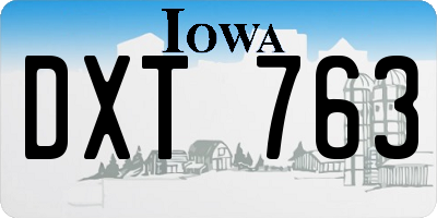 IA license plate DXT763