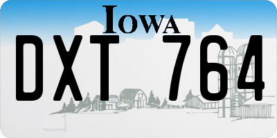 IA license plate DXT764