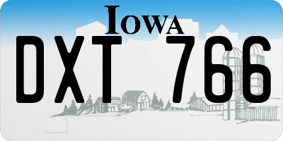 IA license plate DXT766