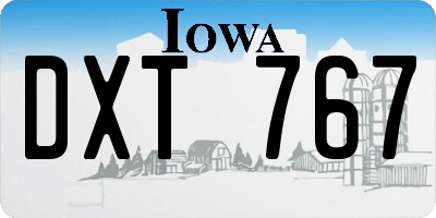 IA license plate DXT767