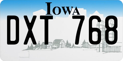 IA license plate DXT768