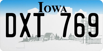 IA license plate DXT769