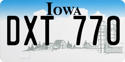 IA license plate DXT770