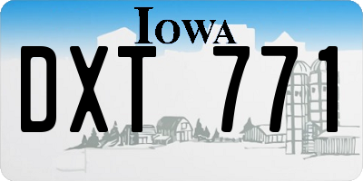 IA license plate DXT771