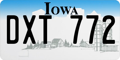 IA license plate DXT772