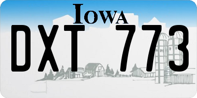 IA license plate DXT773