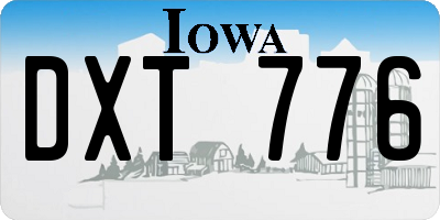 IA license plate DXT776