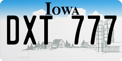 IA license plate DXT777