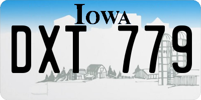 IA license plate DXT779