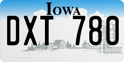 IA license plate DXT780