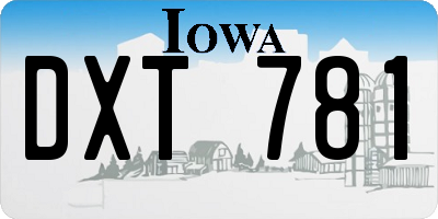 IA license plate DXT781