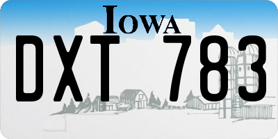 IA license plate DXT783