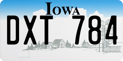 IA license plate DXT784