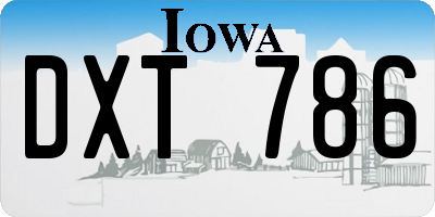 IA license plate DXT786