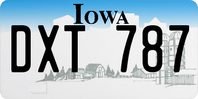 IA license plate DXT787