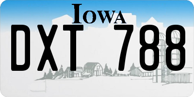 IA license plate DXT788