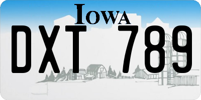 IA license plate DXT789