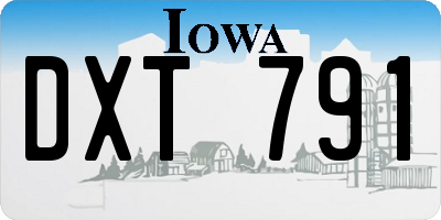 IA license plate DXT791