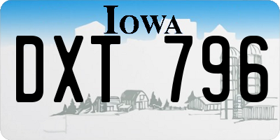 IA license plate DXT796