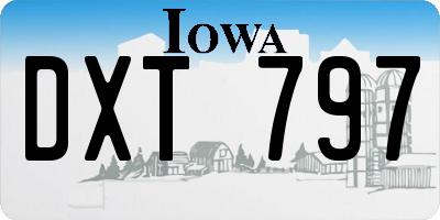 IA license plate DXT797