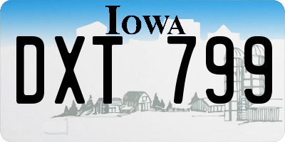 IA license plate DXT799
