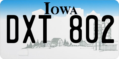 IA license plate DXT802