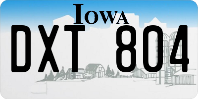 IA license plate DXT804