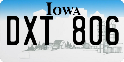 IA license plate DXT806