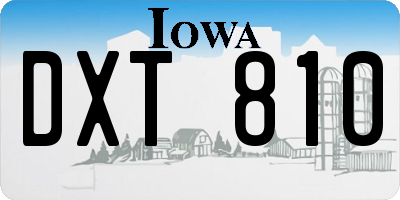 IA license plate DXT810
