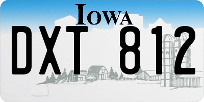 IA license plate DXT812