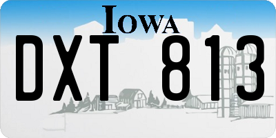 IA license plate DXT813