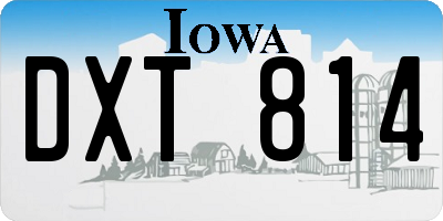 IA license plate DXT814