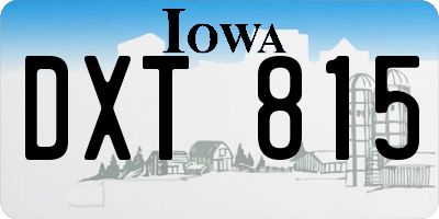 IA license plate DXT815