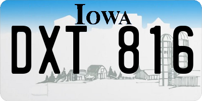 IA license plate DXT816