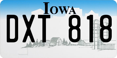 IA license plate DXT818