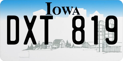 IA license plate DXT819