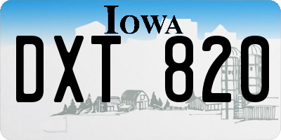 IA license plate DXT820